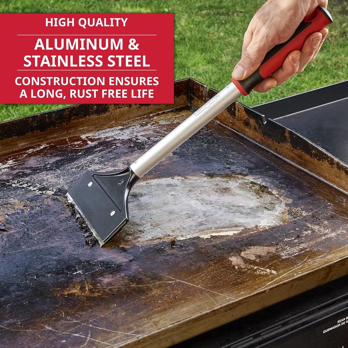 Griddle-Whiz Grill & Griddle Cleaner | Removes Grease, Food Residue, Burnt On Organics | Non-Toxic High Heat Flat Top Grill Cleaner & Food Contact Surface | Non-Caustic Formula by FryOilSaver (32oz)