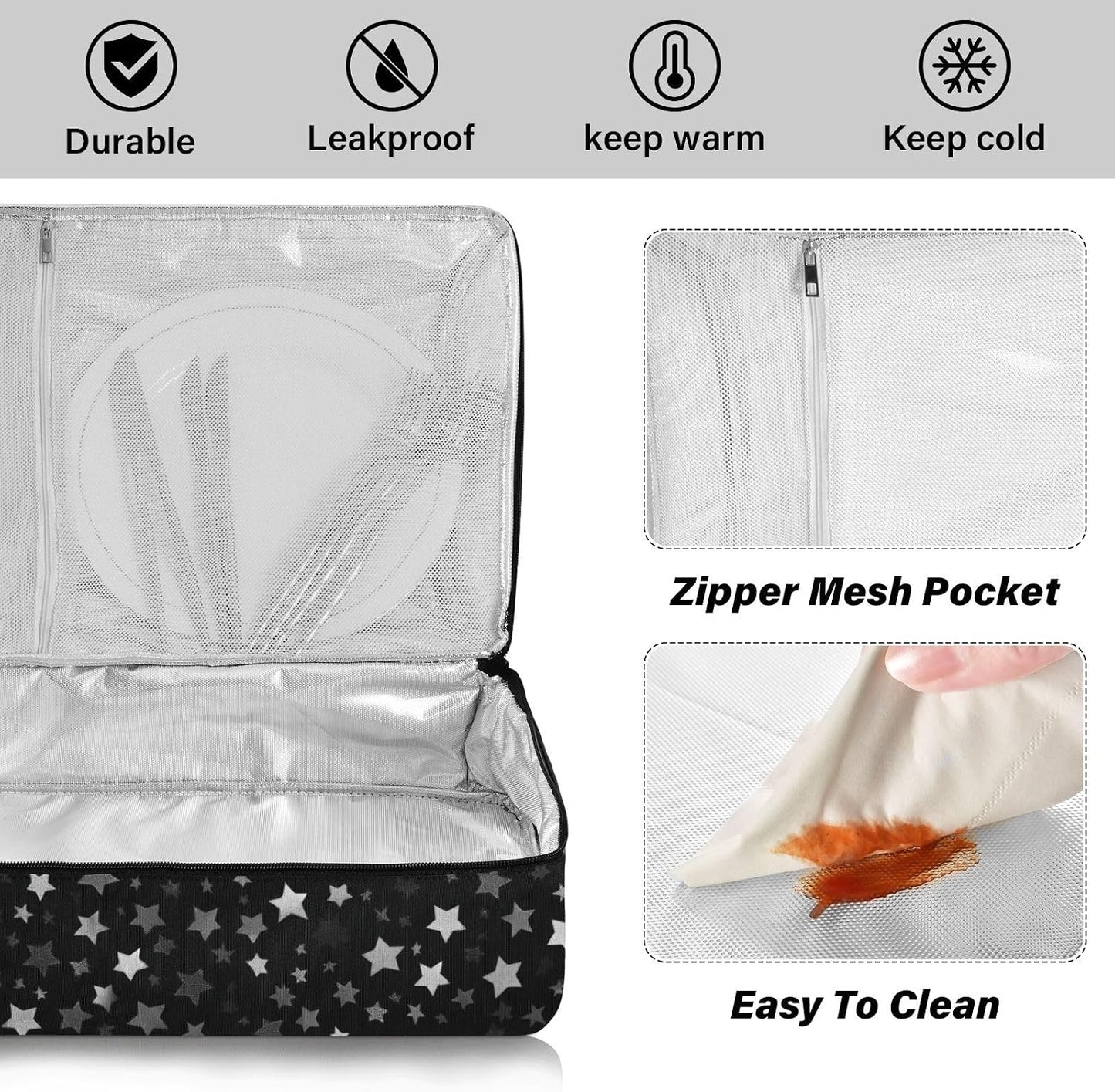 Casserole Carriers for Hot or Cold Food Reusable Casserole Dish Carrier Insulated Thermal Large Capacity Durable Perfect for Party Camping Family Gatherings Yellow Fish - Colors B