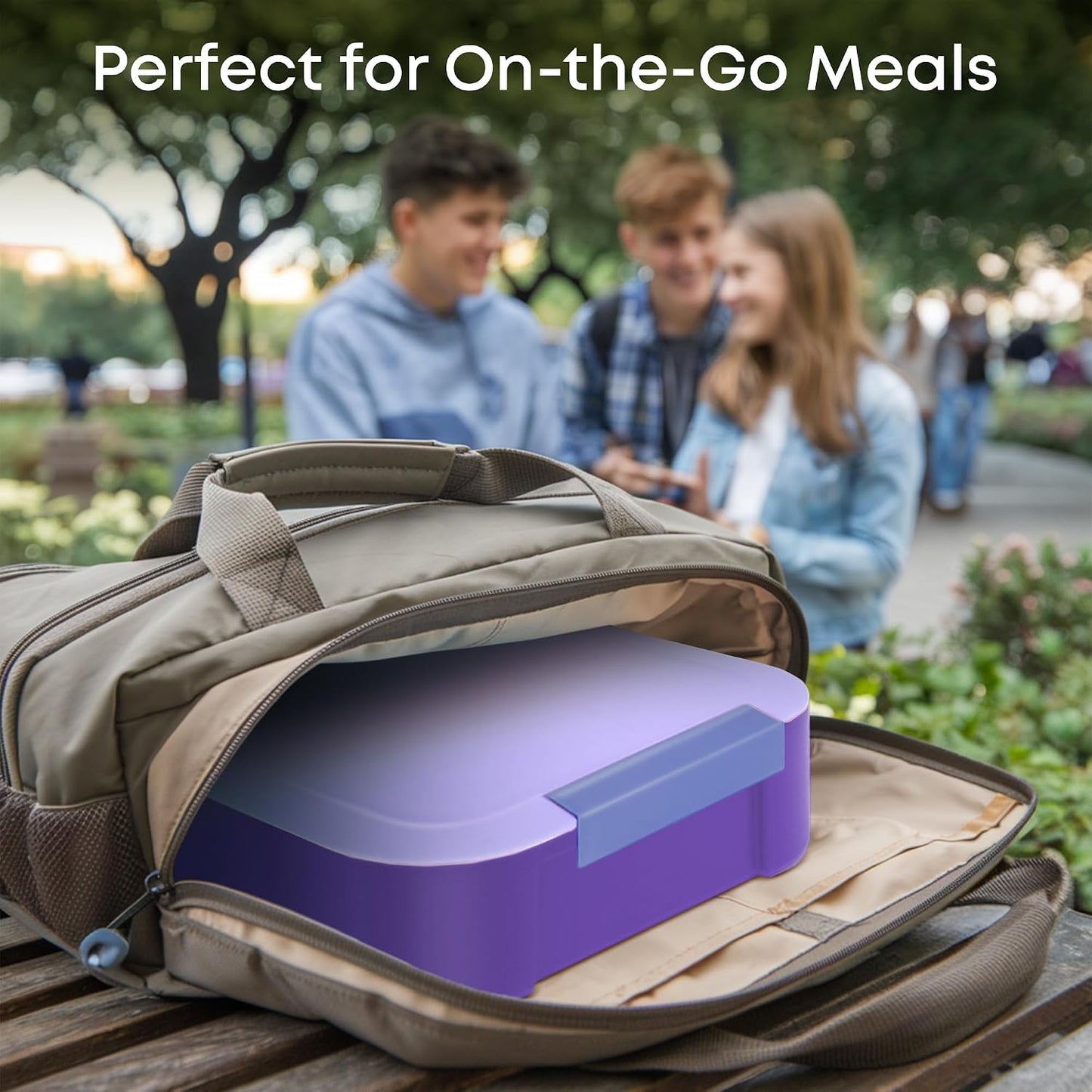 KARRICO Leakproof Lunch Box – 3-Compartment Bento Box, Cooler Pack & Adjustable Divider, Extra Large & BPA-Free – Dishwasher Safe, Ideal for On-the-Go Meals, Green