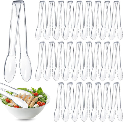Plastic Tongs, 9 Inch Disposable Serving Tongs,Black