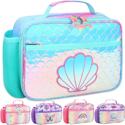 RHCPFOVR Kids Lunch Bag - Insulated Lunch Box for Boys Girls,Washable Lunch Bag and Reusable Toddler Leak-proof Lunchbox for School and Daycare - Colors A
