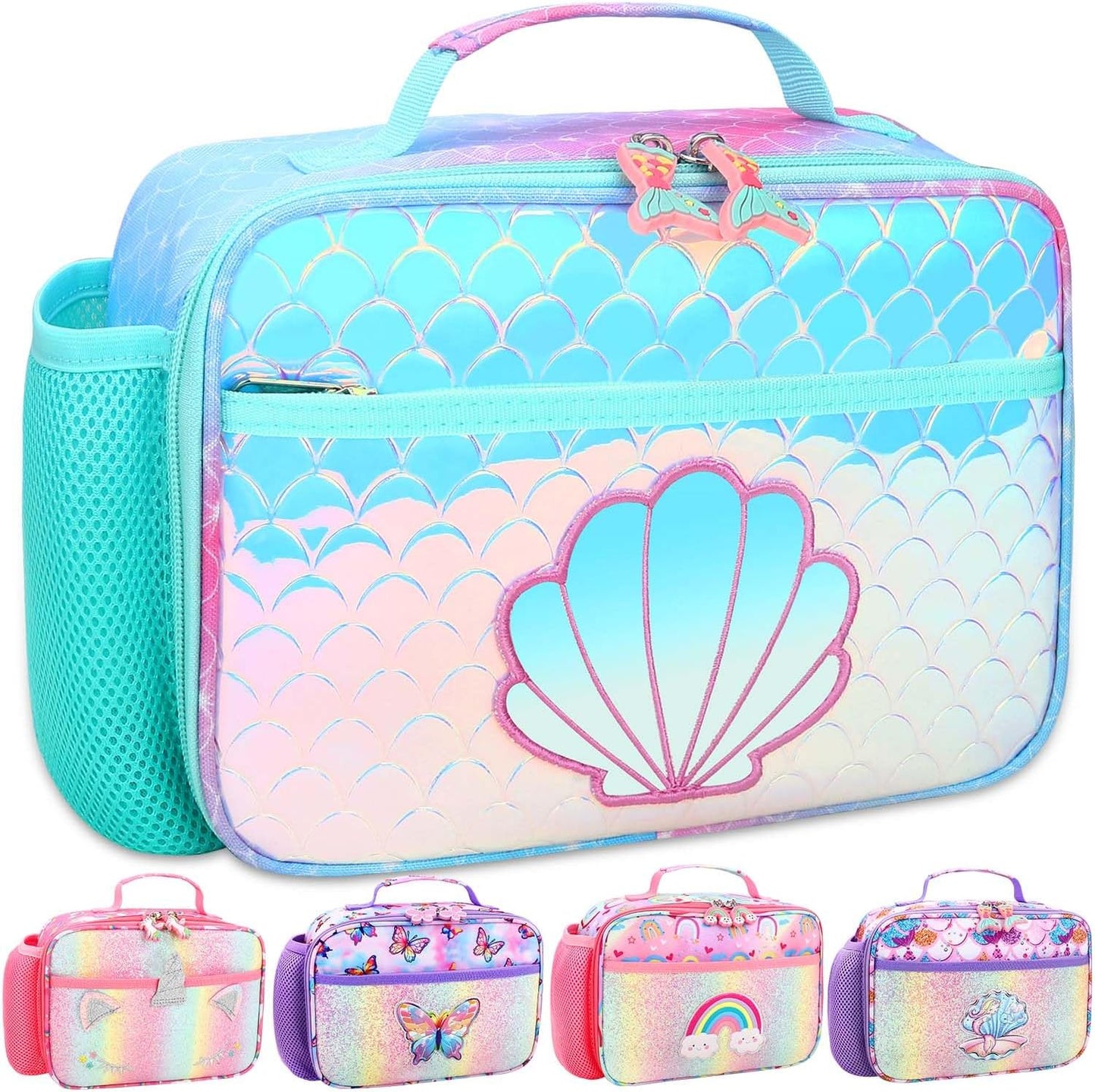 RHCPFOVR Kids Lunch Bag - Insulated Lunch Box for Boys Girls,Washable Lunch Bag and Reusable Toddler Leak-proof Lunchbox for School and Daycare - Colors A