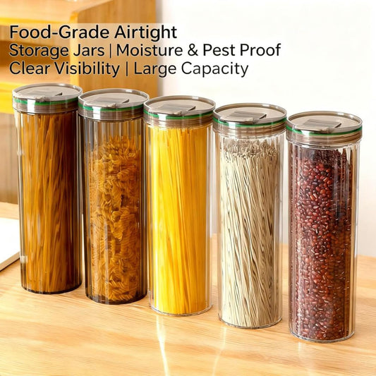 Airtight Spaghetti Container Storage Clear Pasta Holder Organizer | Eleven Inch Vertical Pasta Storage Canister Fits Full Length Noodles Cereal Rice Two Pack