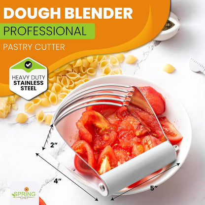 Spring Chef Large Dough Blender For Baking - Durable Pastry Blender - Black