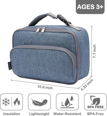 FlowFly Kids Lunch box Insulated Soft Bag Mini Cooler Back to School Thermal Meal Tote Kit for Girls, Boys, Astronaut - Colors A
