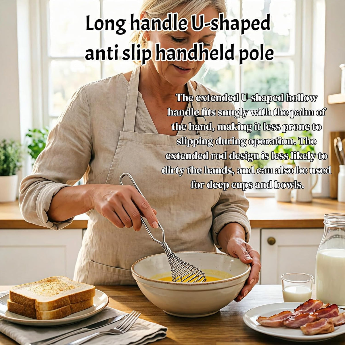 Stainless Steel Spring Coil Whisk Wire Whip Cream Egg Beater Gravy Cream Hand Mixer Kitchen Tool Accessories For Mixing, Blending, Beating, Stirring, Cooking - (1Pcs Silver)