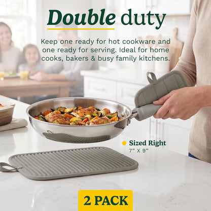Cuisinart Silicone Pot Holders, Set of 2 7"x9", Heat Resistant 500F