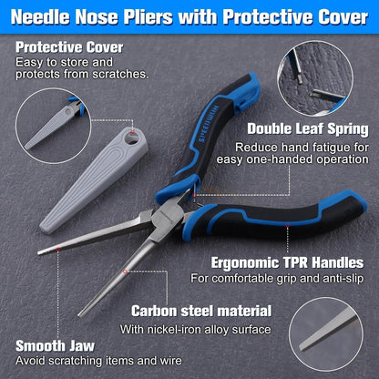 SPEEDWOX Long Reach Bent Needle Nose Pliers With Smooth Jaw Angled Needle Nose Pliers For Jewelry Making Fish Bone Pliers Tweezers Bent Chain Nose Pliers For Wire Bending And Small Object Gripping