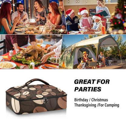 Casserole Carriers for Hot or Cold Food Reusable Casserole Dish Carrier Insulated Thermal Large Capacity Durable Perfect for Party Camping Family Gatherings Yellow Fish - Colors B