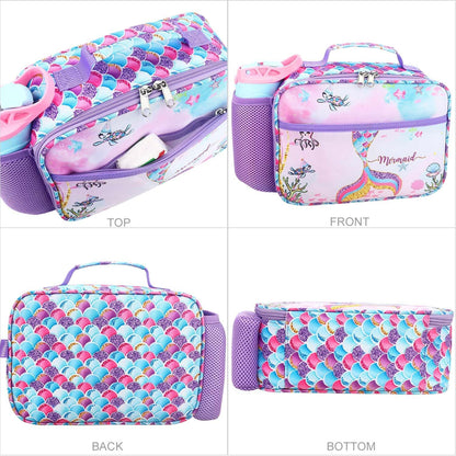 RHCPFOVR Kids Lunch Bag - Insulated Lunch Box for Boys Girls,Washable Lunch Bag and Reusable Toddler Leak-proof Lunchbox for School and Daycare - Colors B
