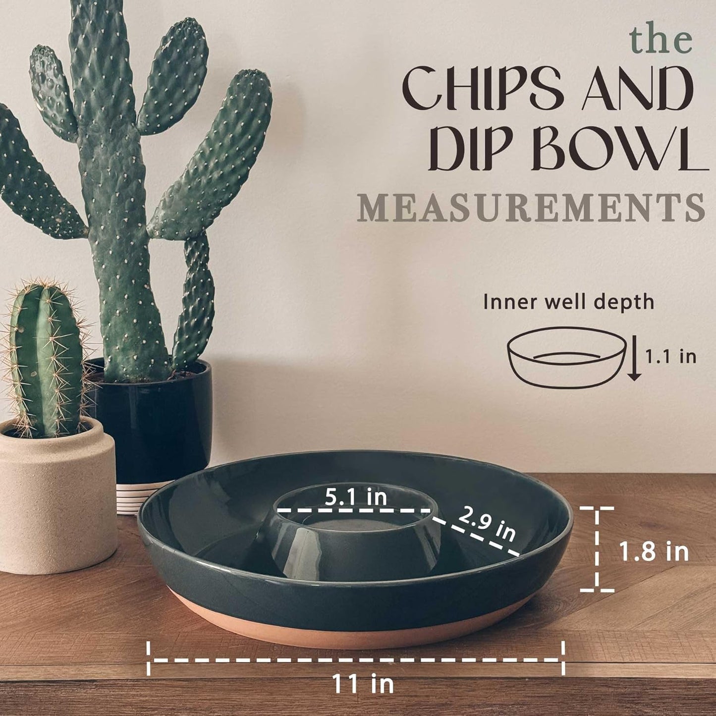Mora Ceramic Chips and Dip Serving Tray: Large Divided Party Bowl Set for Chips & Salsa, Veggies & Dip, Fruit, Snacks, Entertaining, Hosting, etc. Minimalist Design for the Modern Hostess - White