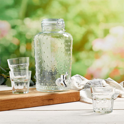 Mason Craft & More 3 Gallon Glass Beverage Drink Dispenser with Leakproof Spigot and Metal Stand