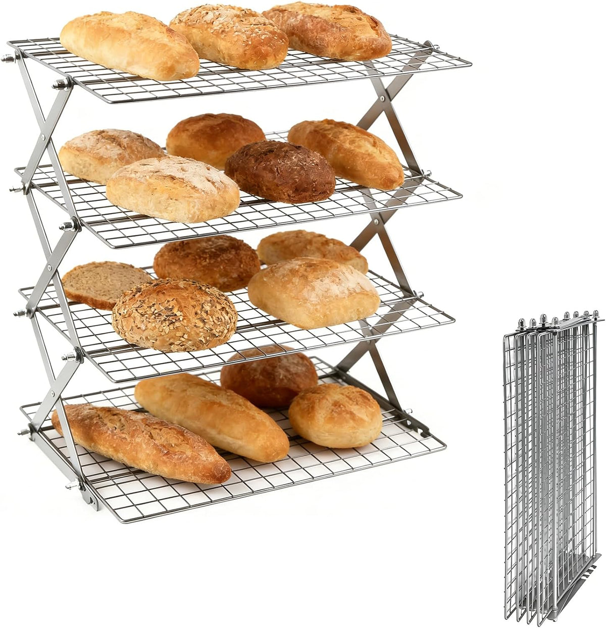 3 Tier Collapsible Cooling Rack Sourdough Cooling Rack 17"x10"