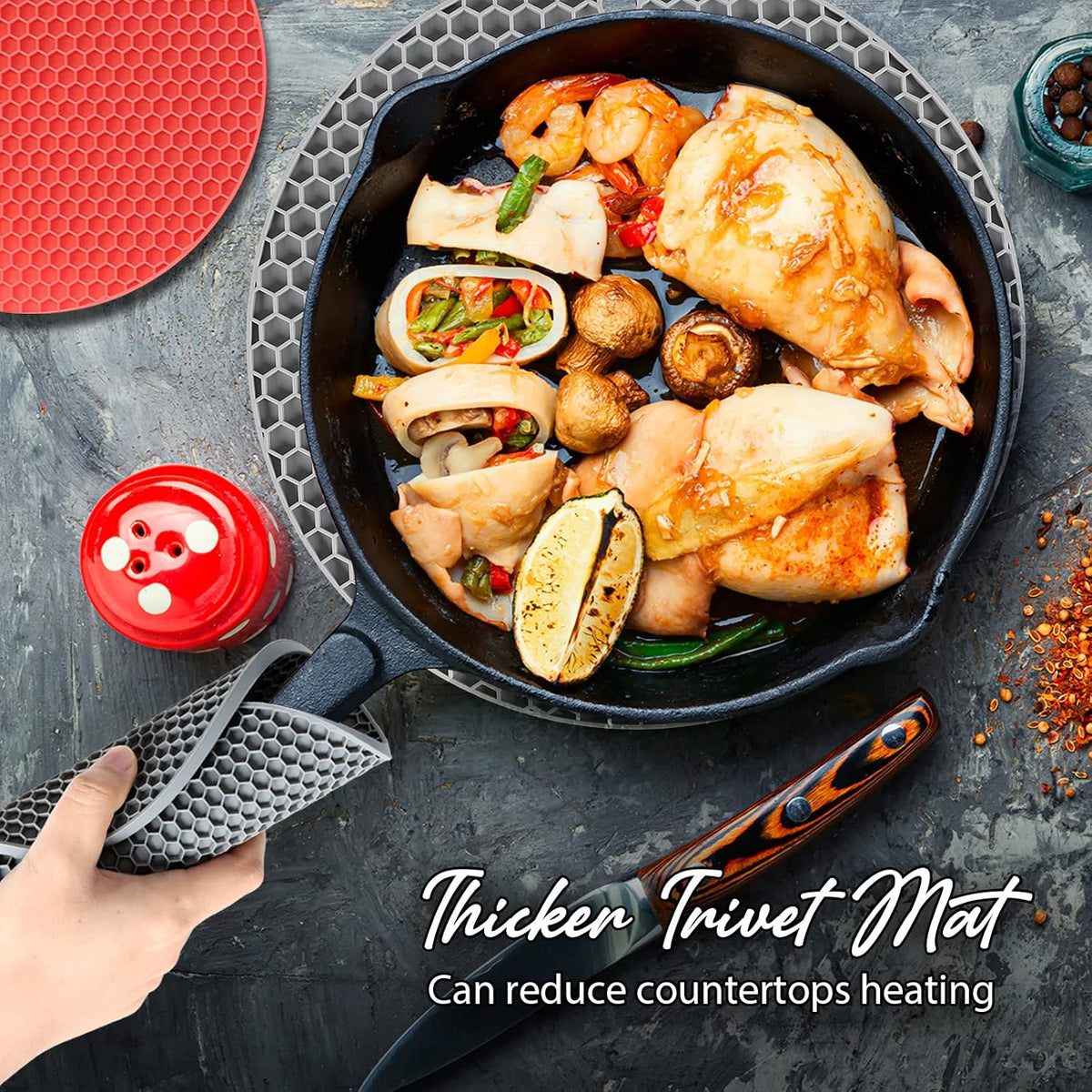 Joyhalo 4 Pack Trivets for Hot Dishes