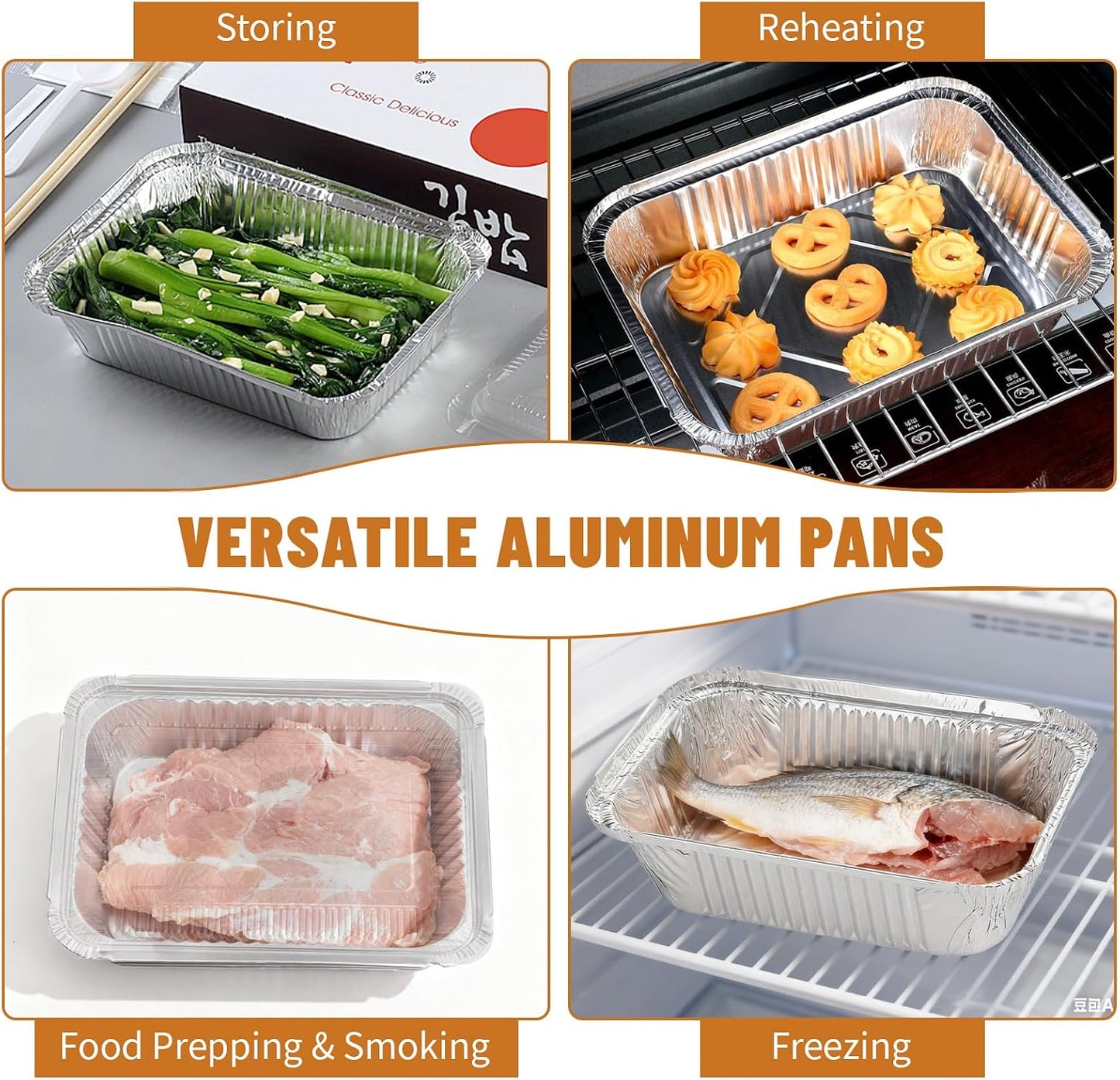 20 Pack 9x13 Aluminum Foil Pans with Lids - Heavy Duty Disposable Baking Pans, Oven Safe Steam Table Trays for Cooking, Meal Prep, Catering, Party, Food Storage & Transport - Silver, 2.5" Deep