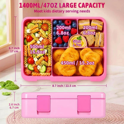 rockpapa Kids Lunch Box Set with 14oz Insulated Water Bottle & Lunch Bag, Leakproof 5.5 Cups Bento Box for School & Children, BPA-Free, Microwave Safe for Boys Girls (Grey Constr Turcks)