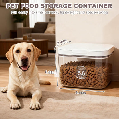 LEAWALK 10Lbs/10.57Qt Airtight Dog Cat Food Storage Container and Dog Treat Containers BPA-Free, PET Clear Stackable Pet Storage Bin, Pop Top, 1-Cup Scoop for Pet Food/Rice/Flour/Bread/Grains