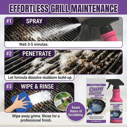 4Oz Grill Cleaner Spray - Fast-Acting Heavy-Duty BBQ Degreaser for Outdoor Grills, Smokers & Grates - Professional Grease Remover for Burnt Food (2pcs)