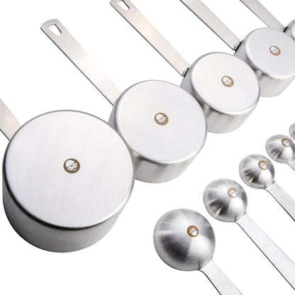 Babish 10-Piece Stainless Steel Measuring Cups and Spoons Set – Heavy-Duty, Rust-Resistant Baking and Cooking Measurement Tools