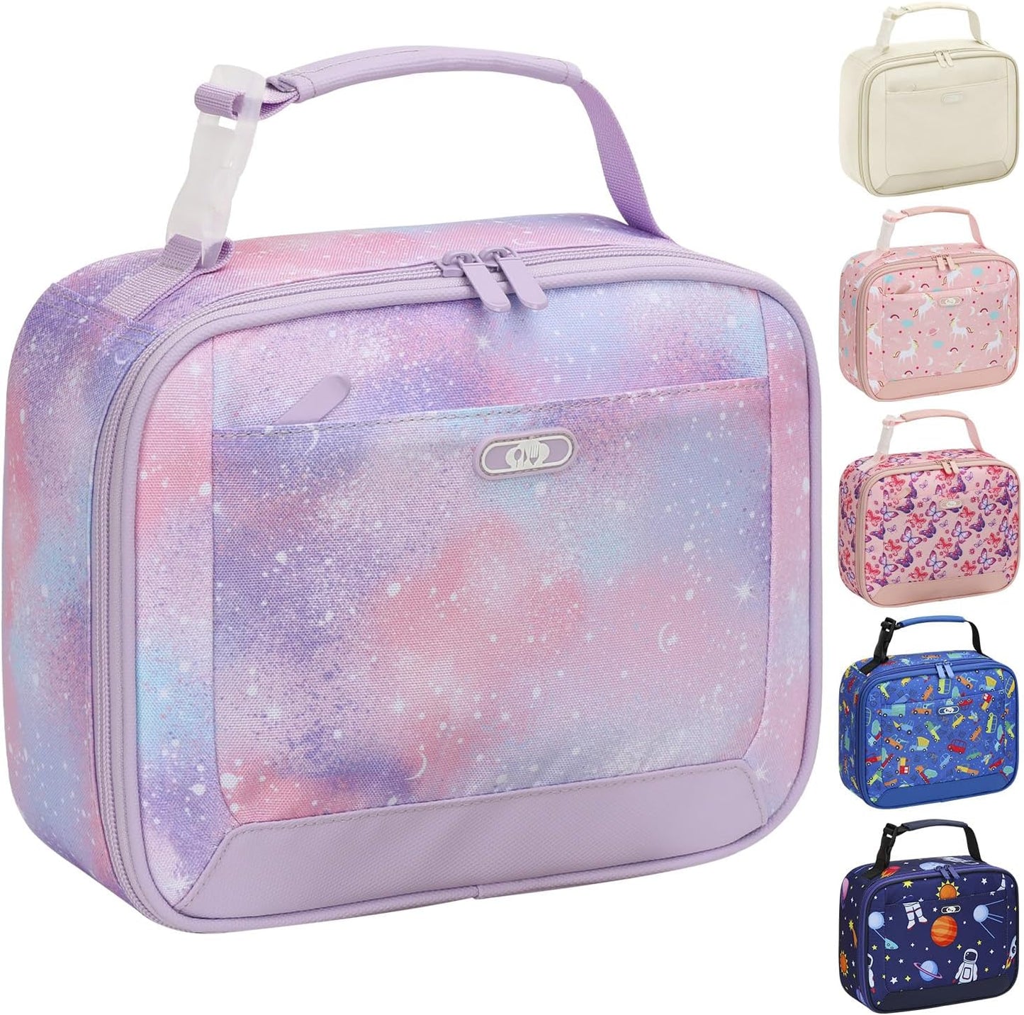 Lunch Box Kids Insulated Lunch Bag for Boys Girls Cute Reusable Lunch Tote Bag Waterproof Portable Thermal Lunch Box Kids for School Picnic Travel Black