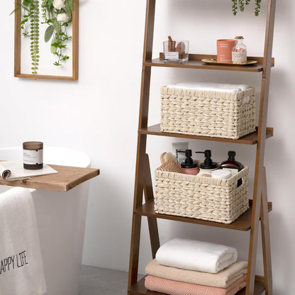 GRANNY SAYS Wicker Storage Baskets for Shelves, Water Hyacinth Basket with Scalloped Edge, Storage Wicker Baskets for Pantry, Large, 2-Pack