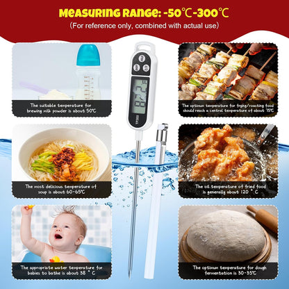 Copkim Food Thermometer Instant Read Probe BBQ,Red