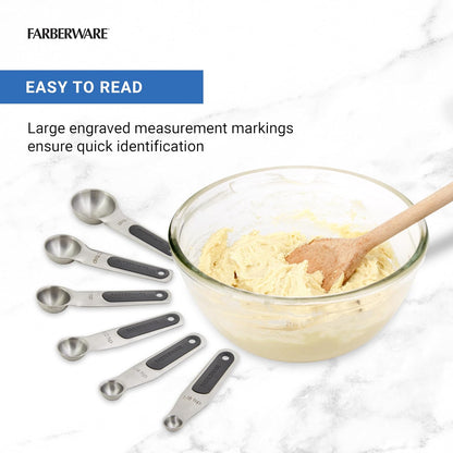Farberware Professional Set of 5 Stainless Steel Measuring Cups, Precision and Ease in Every Scoop, Features Magnetic Handles for Easy Storage, Dishwasher Safe