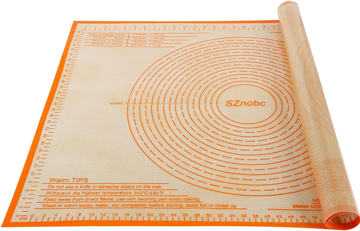 Non-slip Silicone Pastry Mat 36''By 24'' Nonstick Baking Mats Extra Large Counter Mat for Dough Rolling, Pastry, Pie Crust, Fondant, Cookies, Bread, Pasta, Pizza Mat
