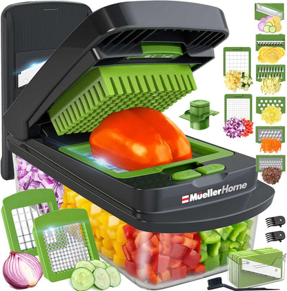 MUELLER HOME Pro-Series 10-in-1 Stainless Steel Multi Vegetable Chopper