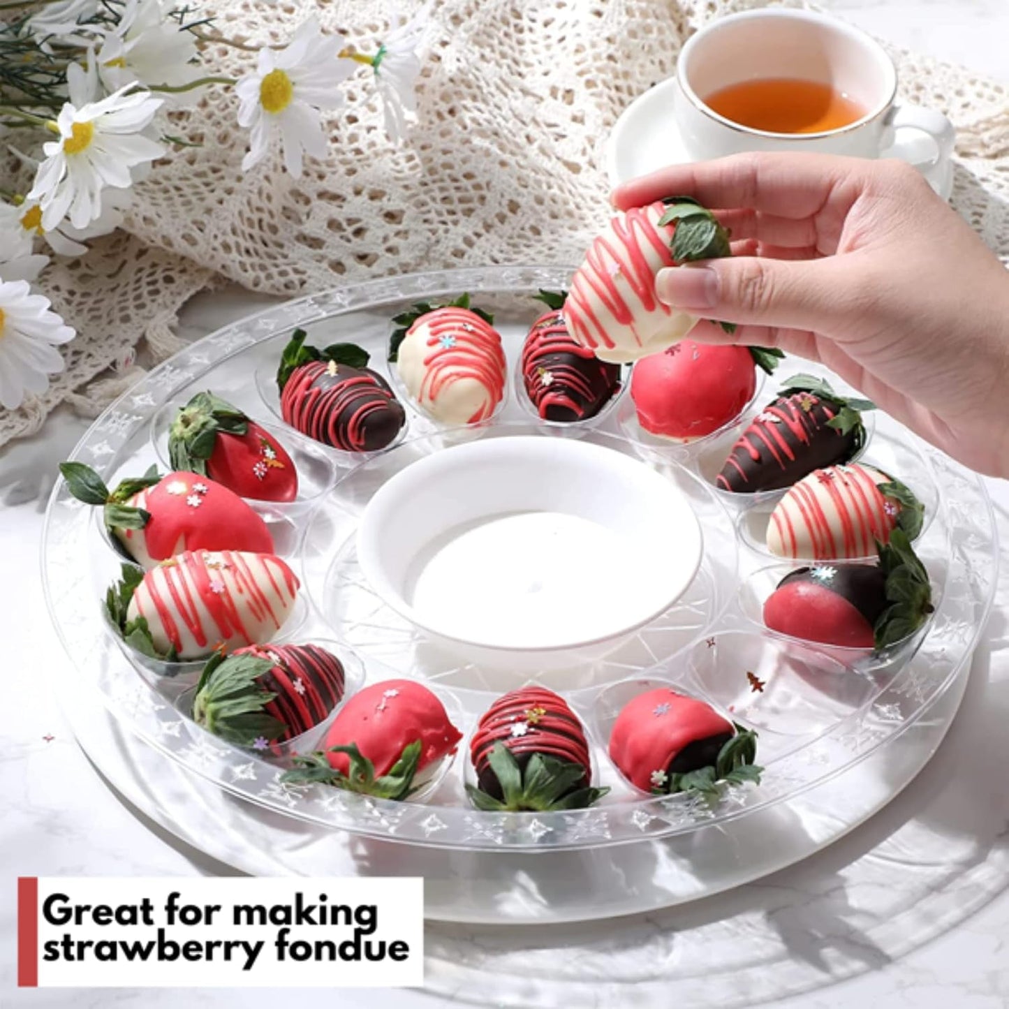 KRE Sure Fresh Deviled Egg Carrier with Lid 10.375x3.5In Freezer Safe Display Home Kitchens Outdoor Indoor Cookout Valentines Day Birthdays Party Plastic Food Trays Pack of 2 with Bonus Restrav