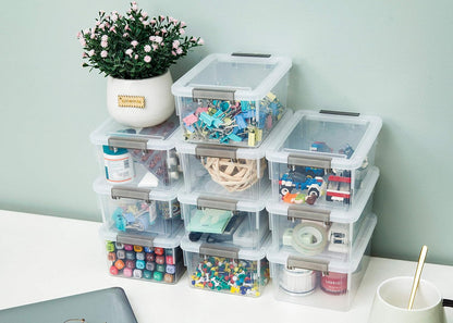Citylife 6Packs 7.8Qt Plastic Storage Bins with Lids, Clear Organizer | Stackable totes Containers for Craft Supplies, Documents,Garage,Toys,Office and Classroom