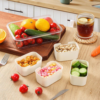 Snack Box Container, Divided Serving Tray with Lid and Handle Snackle Box Container, Snack Organizer for Adults Fruit, Veggie, Perfect for Party, Entertaining