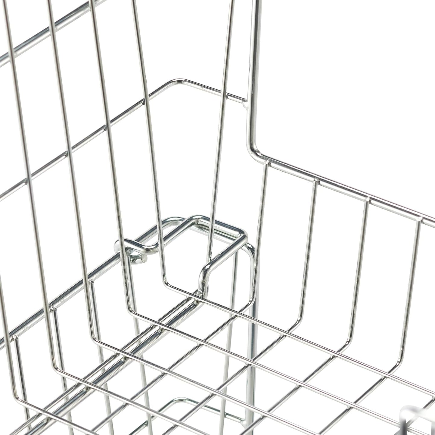 TRINITY 2-Pack Stackable Metal Wire Storage Baskets With Handles, EcoStorage Chrome, 11 Inches