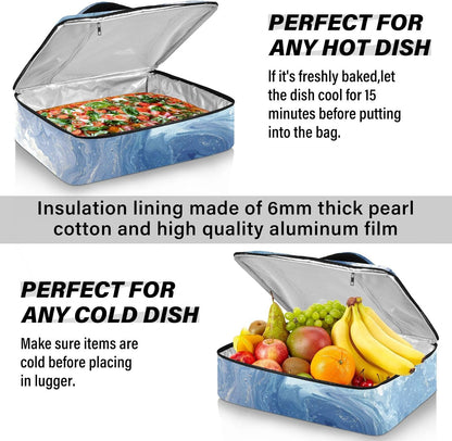 Casserole Carriers for Hot or Cold Food Reusable Casserole Dish Carrier Insulated Thermal Large Capacity Durable Perfect for Party Camping Family Gatherings Yellow Fish - Colors A