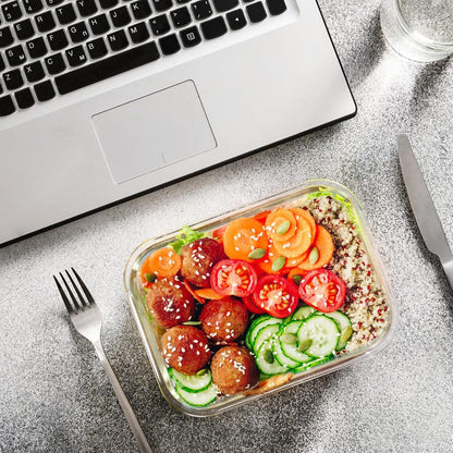 M MCIRCO 36 oz 3 Compartments Glass Meal Prep Containers set of 5 and 24Pcs Glass Food Storage Containers Set