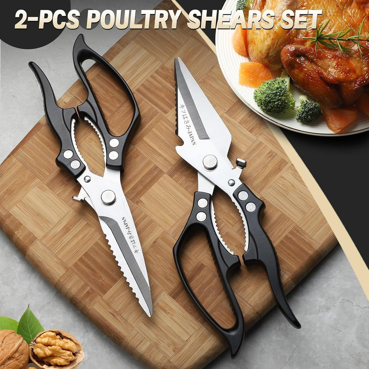 Freelander Kitchen Scissors Set - All Purpose Heavy Duty Poultry Shears