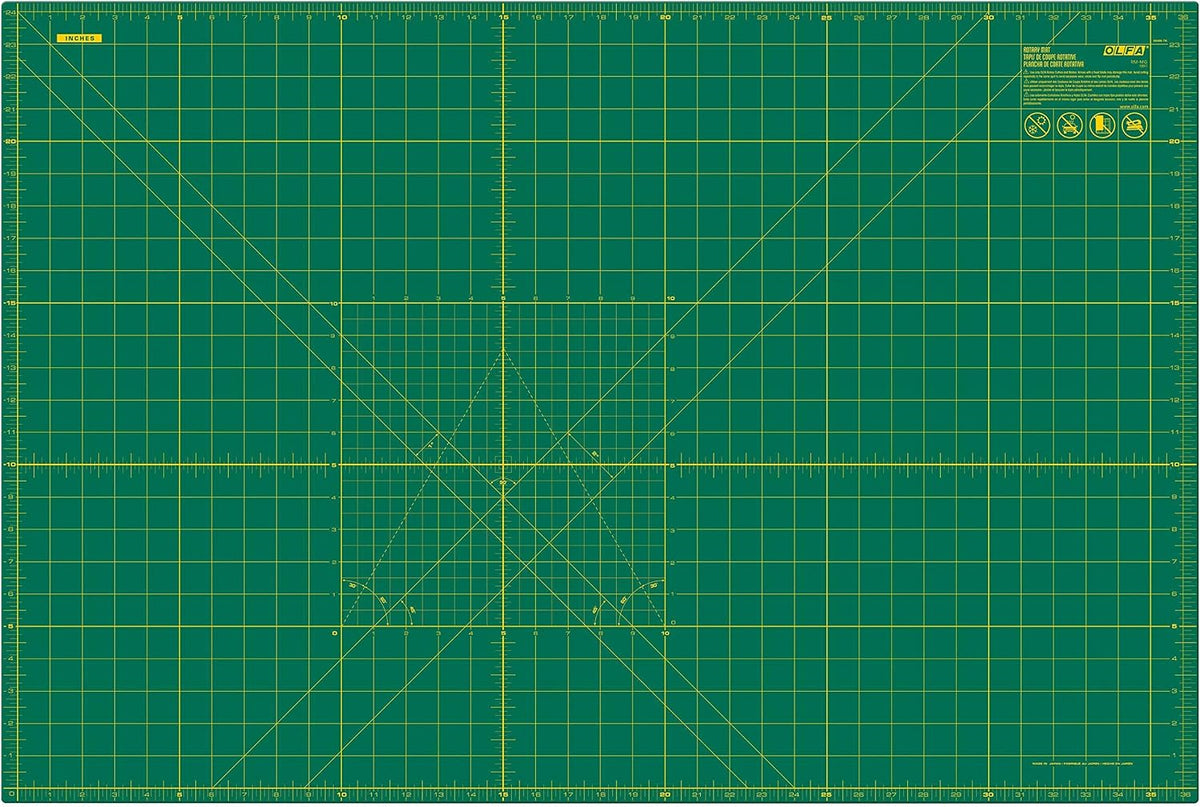 OLFA 24x36" Self-Healing Rotary Cutting Mat (RM-MG) - Double-Sided, Green