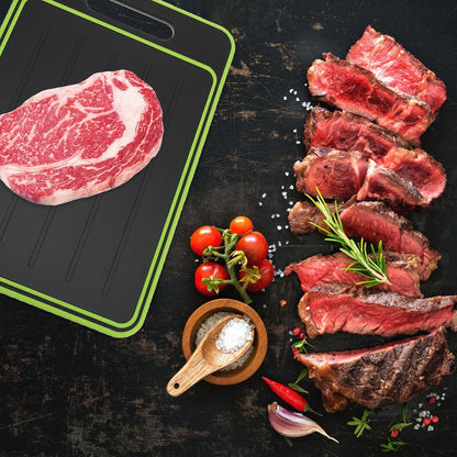 VICASKY Double-sided Cutting Board Mat for Meat and Vegetables, Anti-skid Thawing and Kneading Board, Black-green Square Chopping Panel for Kitchen Food Prep