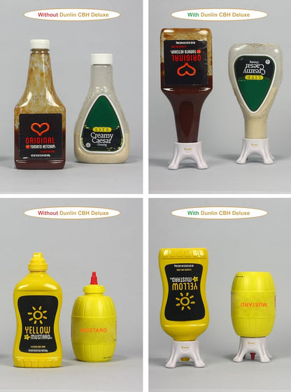 Dunlin - Condiment Bottle Holder (CBH) Deluxe - 1 Small (CBH 500) and 1 Large (CBH 1000), Matte Black - Upside Down Bottle Emptying Holders