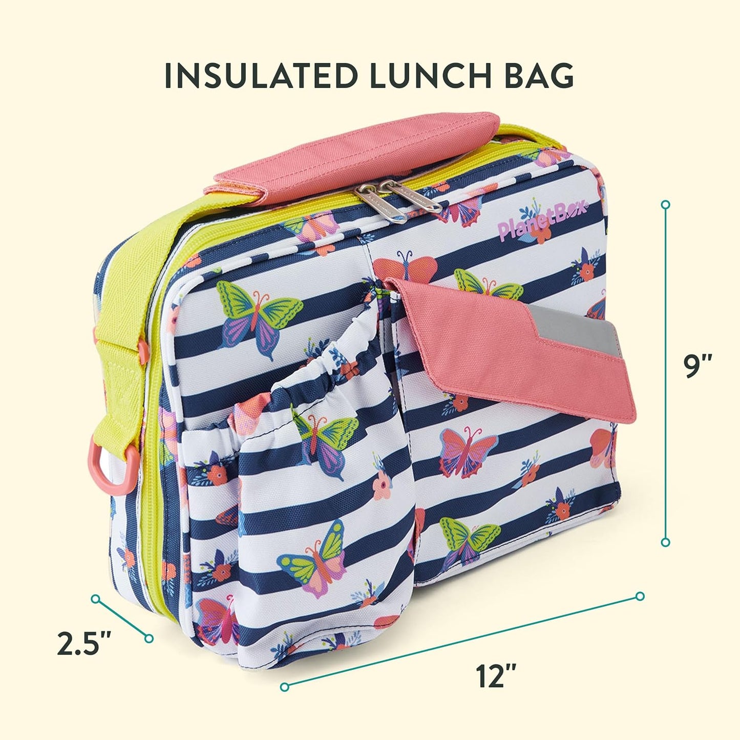 PlanetBox Rover Stainless Steel Bento Box Style Lunch Box Kit for Kids with 5 Compartments – Space Animals Edition includes Insulated Lunch Bag, Leakproof Food Containers and Matching Magnets