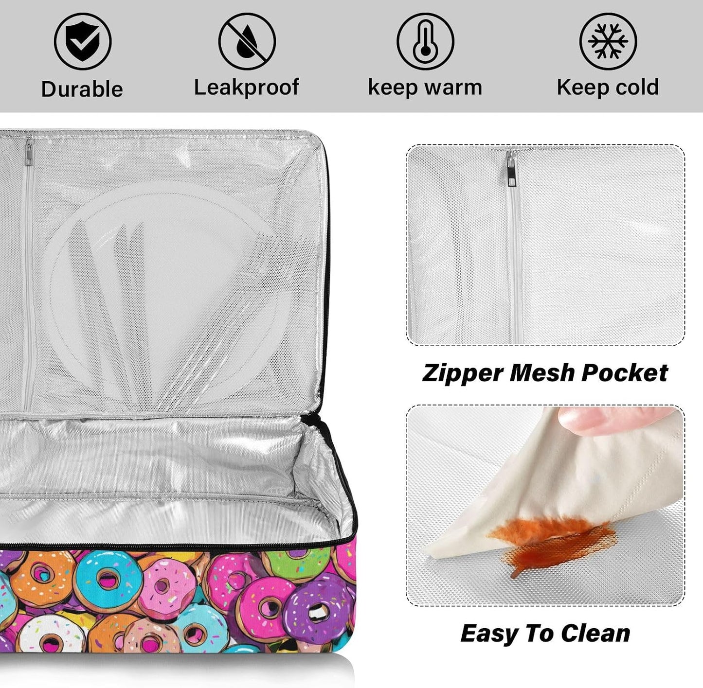 Casserole Carriers for Hot or Cold Food Reusable Casserole Dish Carrier Insulated Thermal Large Capacity Durable Perfect for Party Camping Family Gatherings Yellow Fish - Colors A