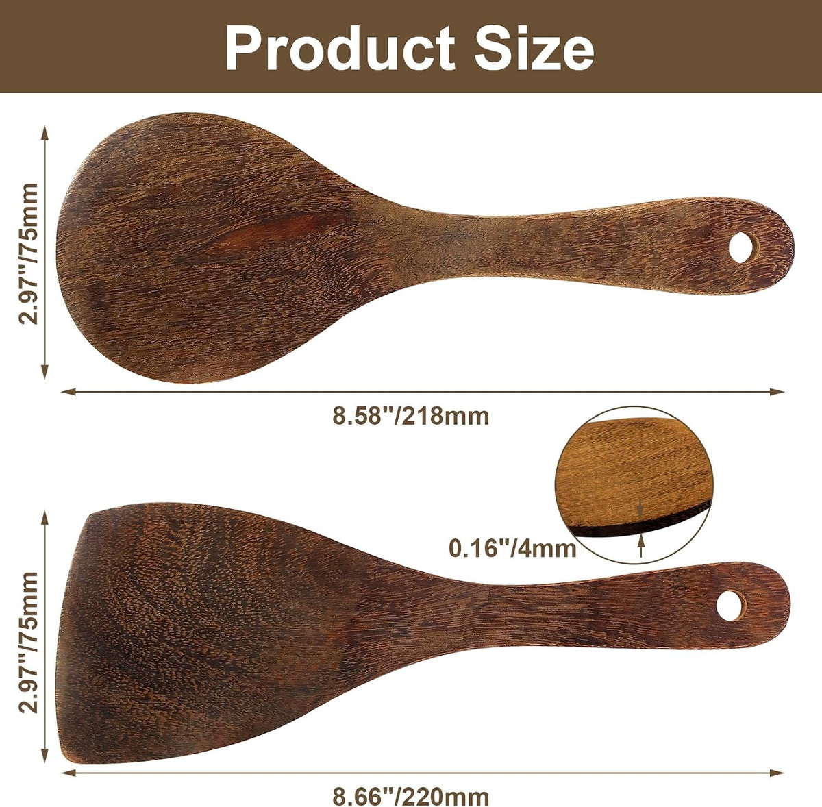 2-Piece Wooden Spoon Set
