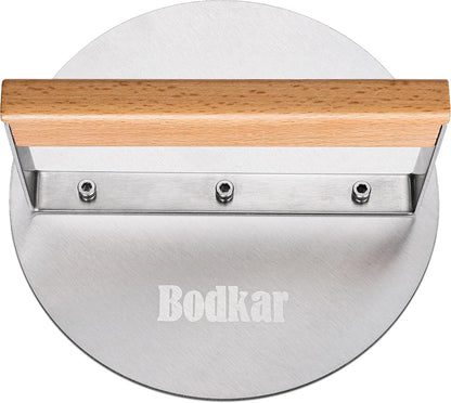 bodkar Stainless Steel Burger Press, 6 inch Round Burger Smasher