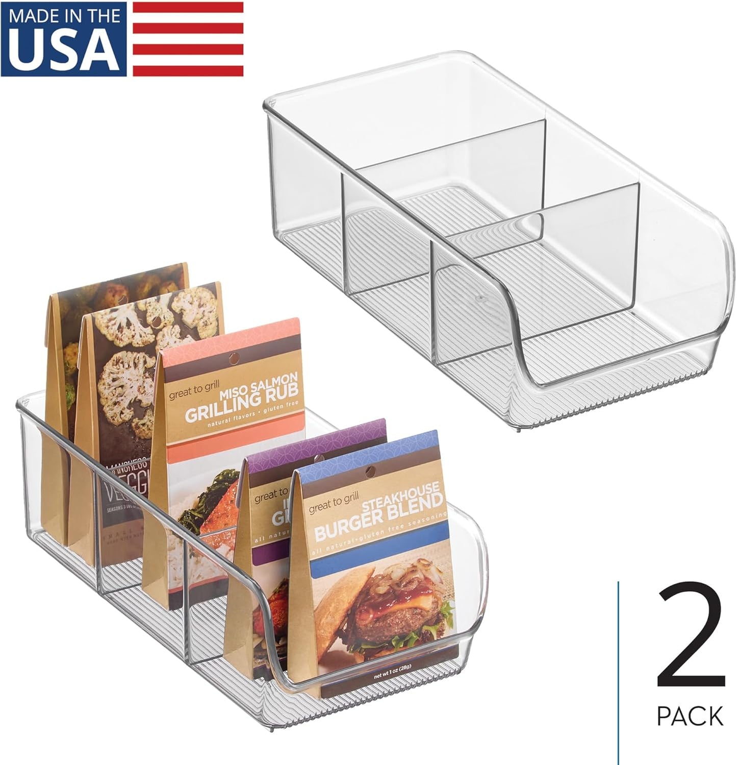InterDesign Linus Kitchen, Pantry, Refrigerator, Freezer Storage Container, Clear