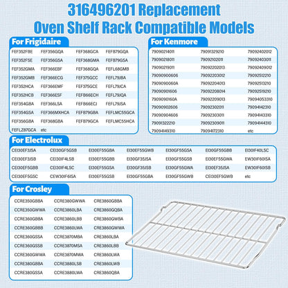 316496201 Heavy Duty Stove Oven Rack for Frigidaire Oven Rack Replacement 24.2" X 16" Stove Wire Shelf Frigidaire Range/Stove/Oven Rack 316496201,Kenmore Induction Stove Oven Racks,Stainless Steel