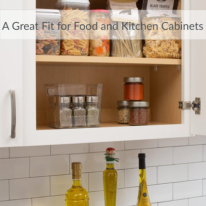 Simplify Rectangular Open Front Organizer Bin | Kitchen Cabinet & Pantry | Fridge Storage | Bathroom | Office Tote | Super Clear