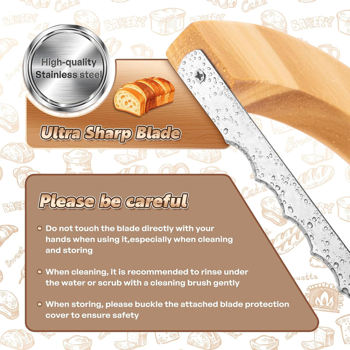 Sourdough Bread Knife for Homemade Bread Cutter, Bread Slicer for Homemade