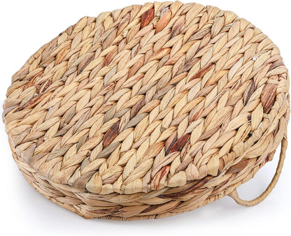 AVLA Ceramic Divided Serving Dishes, Porcelain Relish Tray, Party Appetizer Platter, 6 Removable Snack Bowls with Cattail Basket for Chips and Dips, Candy, Nut, Condiment, Veggie, Portable Handle