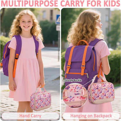 Lunch Box Kids Insulated Lunch Bag for Boys Girls Cute Reusable Lunch Tote Bag Waterproof Portable Thermal Lunch Box Kids for School Picnic Travel Black
