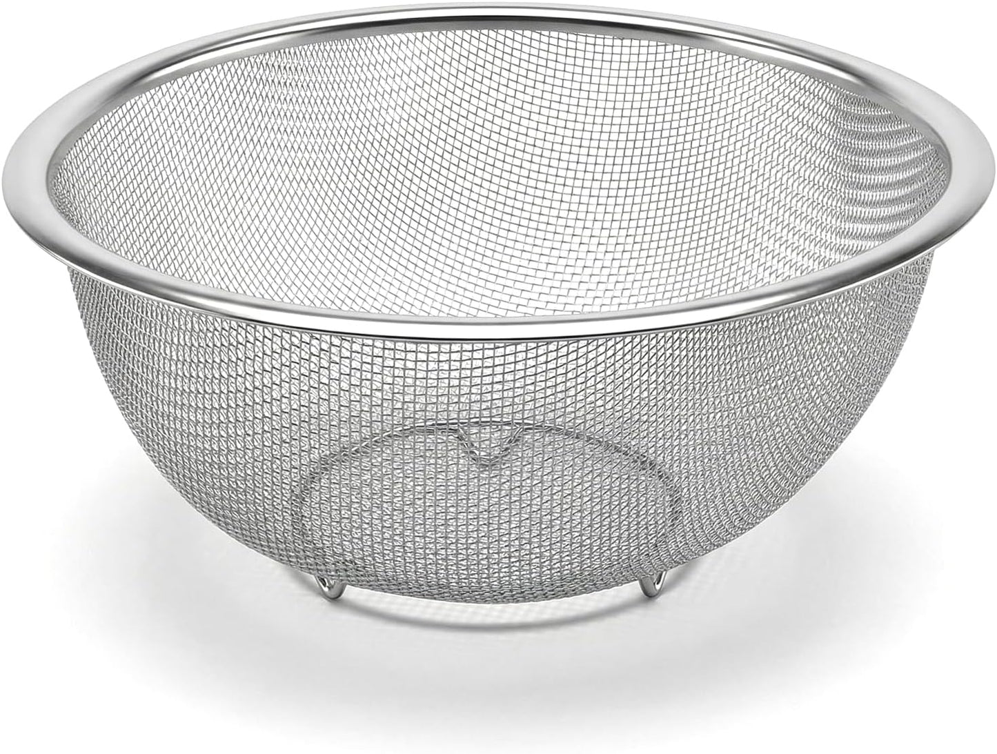 Stainless Steel Rice Washing Sieve Strainer Fine 7inch Washing Bowl Sieve Sifters Kitchen Mesh Net Basket Drainer for Pasta, Rice, Fruit,Vegetable,1PC